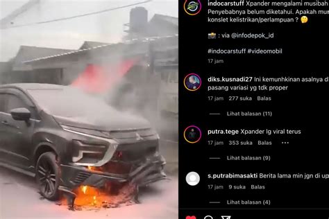 Xpander mengalami musibah terbakar. Penyebabnya belum.